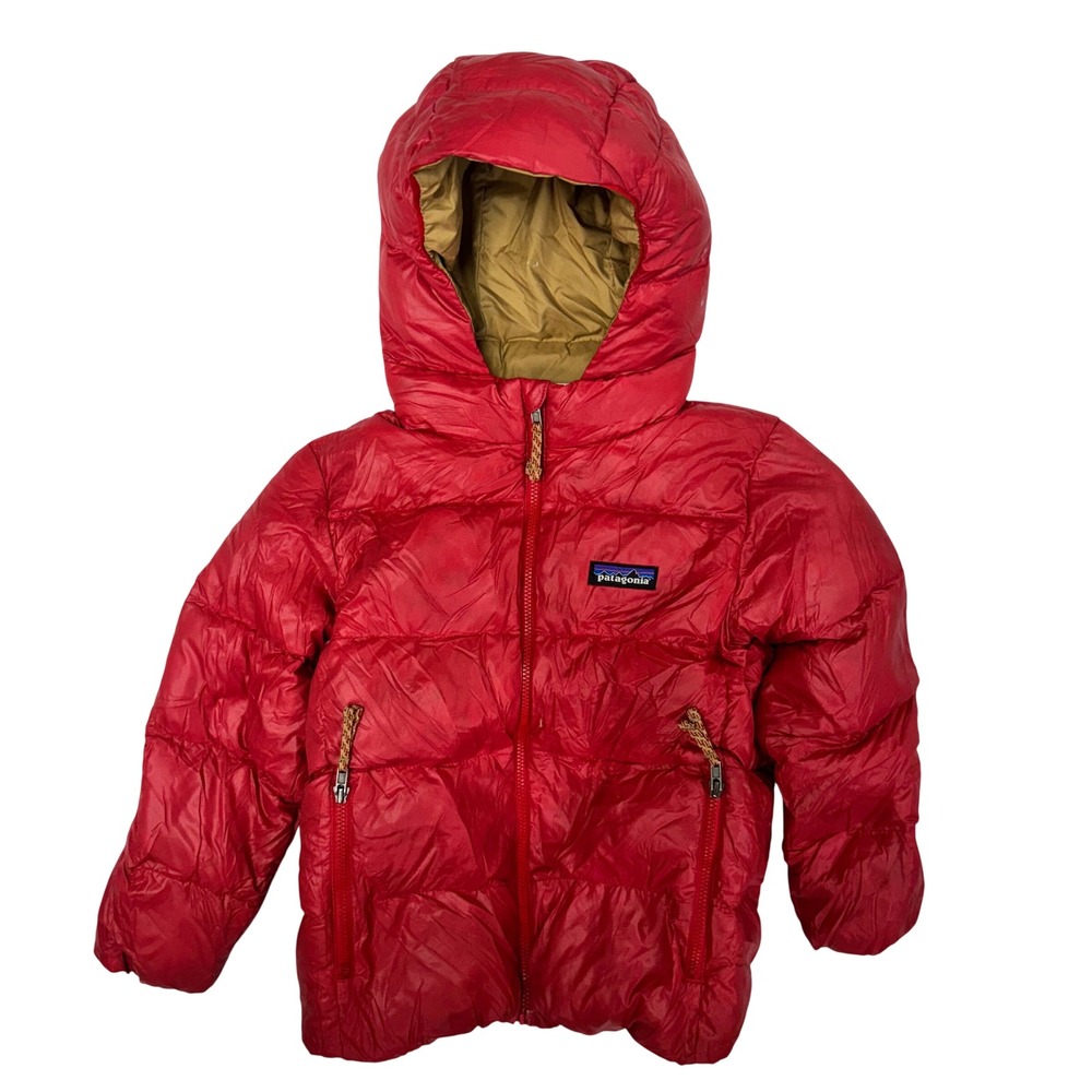 Patagonia Kids Baby Hi-Loft Down Sweater Hoody Red Puffer Jacket 5T